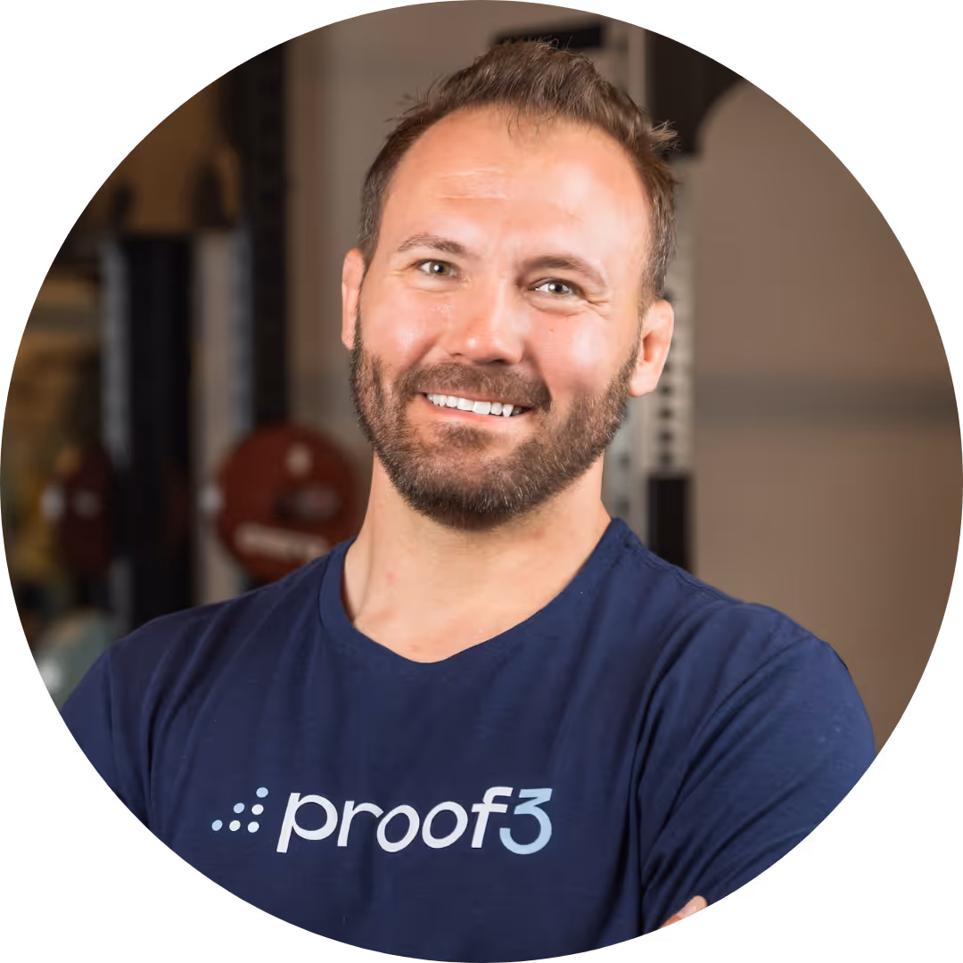 This is a circular, and fully zoomed, bio icon photo for proof3 coaching coach, Michael Bann